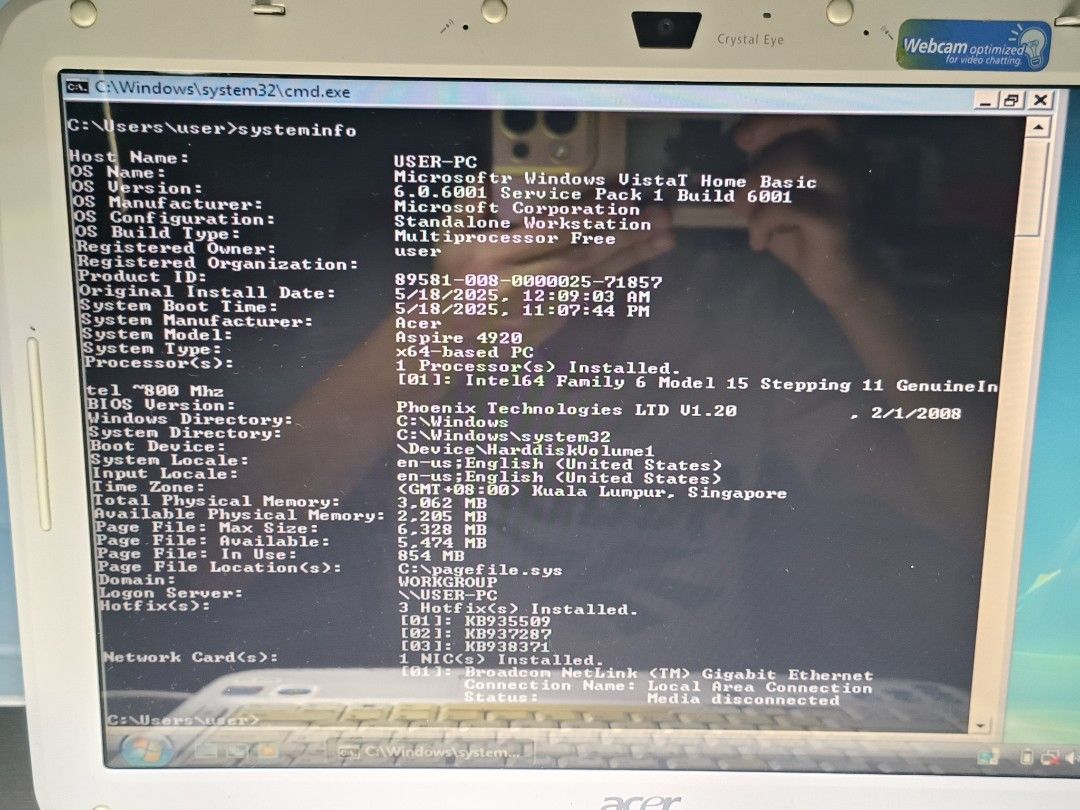 2007 Acer aspire 4920 laptop63140166665218111