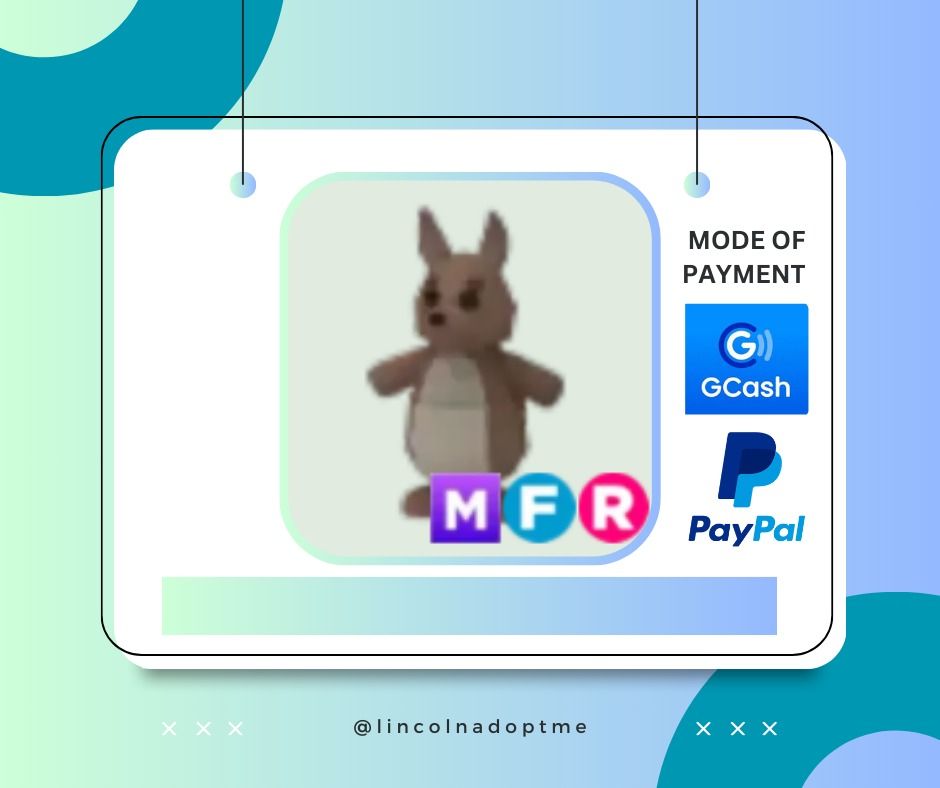ADOPT ME | MFR MEGA FLY RIDE KANGAROO | ROBLOX (Category: In-Game Products) located in Manila. Submitted by lincolnadoptme (Listing ID 1369706278, Image 1). Description: STRICTLY PAYMENT FIRST. WILLING TO MEET IN GAME. NO RESERVATION. OPEN FOR PRE-ORDERS MODE OF PAYMENT: GCASH/BANK TRANSFER/PAYPAL .
