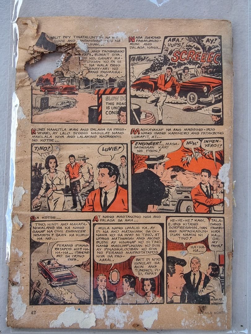 Alcala komiks (Category: Comics & Manga) located in Quezon City. Submitted by papcruz11 (Listing ID 1369701507, Image 2). Description: Alcala komiks blg 55 As is condition Termite hole on the upper right .