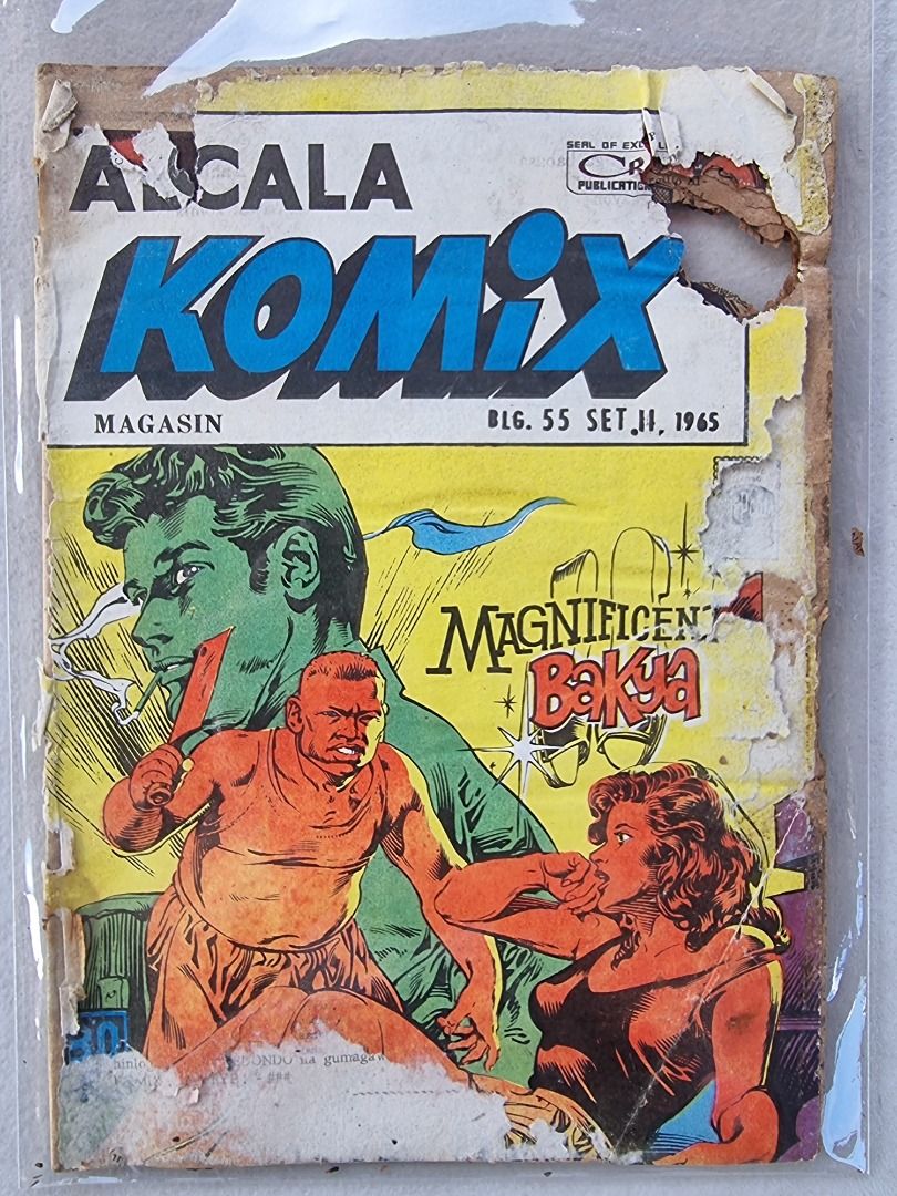 Alcala komiks (Category: Comics & Manga) located in Quezon City. Submitted by papcruz11 (Listing ID 1369701507, Image 1). Description: Alcala komiks blg 55 As is condition Termite hole on the upper right .