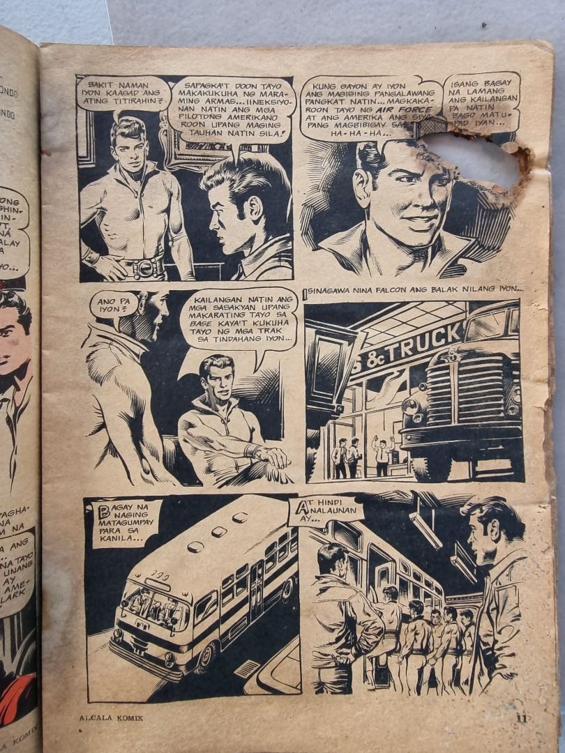 Alcala komiks (Category: Comics & Manga) located in Quezon City. Submitted by papcruz11 (Listing ID 1369701507, Image 3). Description: Alcala komiks blg 55 As is condition Termite hole on the upper right .
