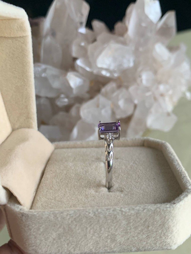 Amethyst Rectangular Silver Ring (Category: Rings) located in Batangas. Submitted by bling_bling_and_more_by_dulce (Listing ID 1369829915, Image 3). Description: authentic & high quality natural amethyst S925 setting legit silver (not plated!) minimalist design adjustable size super great deal!👌👌👌 pm for more info☺️.