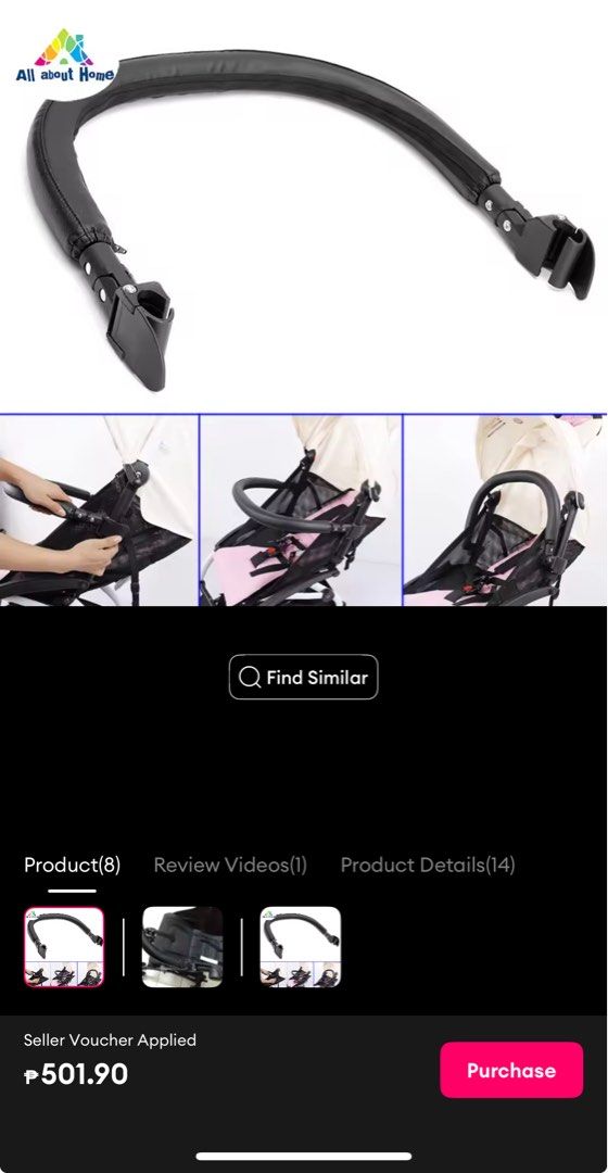 Armrest Stroller Bar (Category: Strollers) located in Tagbilaran City. Submitted by abibi_declutter (Listing ID 1369729040, Image 2). Description: Never been used armrest stroller bar RFS: Does not fit with our current stroller (posted the actual photo).