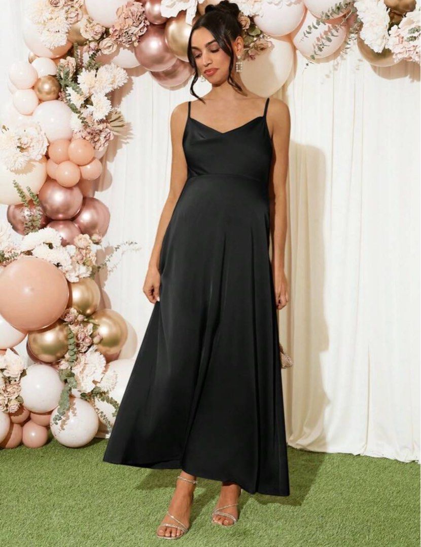 black lingerie dress Buy Sale Fox Sexy V Neck Long Mermaid Black Maternity Dress – Foxbackdrop main image 0