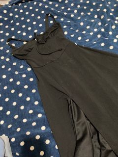Black maxi dress with slit