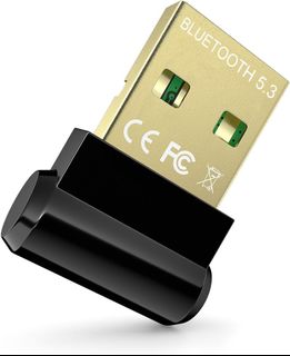 Bluetooth Adapter for Desktop PC, Plug & Play 5.3 USB Mini EDR Dongle Receiver & Transmitter for Laptop Computer Compatible with Headphones Keyboard Mouse Only Windows 11/10/8.1