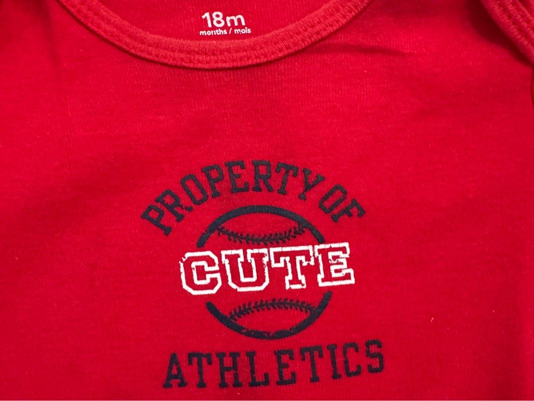 Carters Onesies Set of 3 (Category: Babies & Kids Fashion) located in Talisay. Submitted by retrobags (Listing ID 1369766447, Image 3). Description: Very good used condition. Lightly use especially the red & yellow once lang nasuot. No damage or flaws po. Can fit 12-18 mos po..