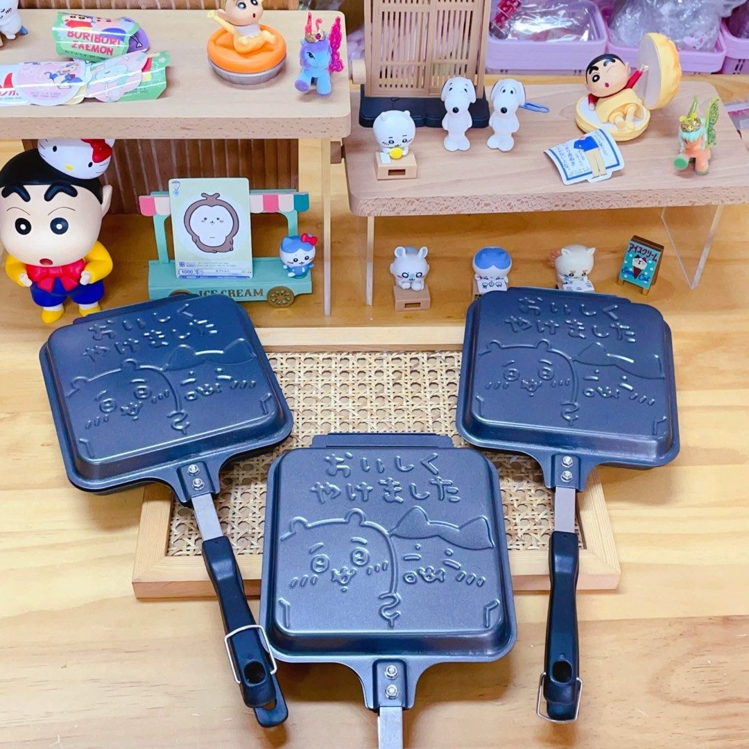 chiikawa usagi 小八貓 兔仔 兔兔 Hachiware 三明治 雙面夾鍋 煎蛋 吐司 松餅 煎鍋 煎pan 公仔 卡通 實用 ...