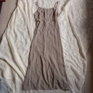 CHRISTIAN PERRE grayish green maxi dress