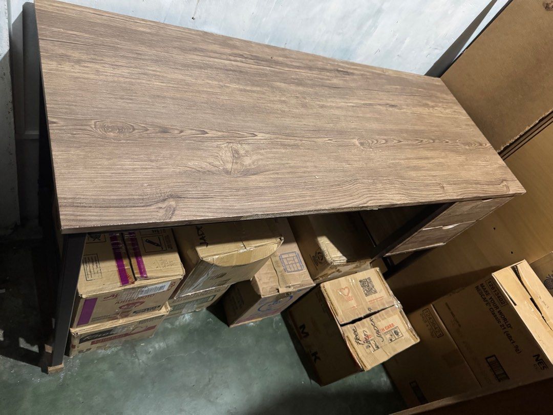 Computer Table / Desk with Drawers (San Yang) (Category: Office Furniture & Fixtures) located in Makati City. Submitted by smolpapi (Listing ID 1369688413, Image 2). Description: Price negotiable Original Price: 3,800 RFS: Decluttering Condition: There are few tears on the side, but all drawers are working fine. First photo for reference only.