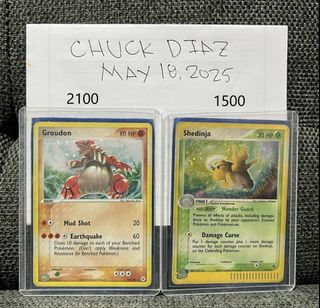 Groudon and Shedninja Pokemon Cards