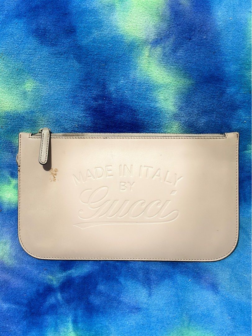 Gucci Pouch wrislet (Category: Luxury Bags & Wallets) located in General Santos City (Dadiangas). Submitted by toysville888 (Listing ID 1369748064, Image 1). Description: Gucci pouch wrislet. minor flaw as seen on pic. no rips no holes but wth minor stain. ‼️✅ PLEASE READ FIRST ✅ i do combine shipment to save on shipping cost.. 🕹️ 90 lng po sf from here sa mindanao, (kung may ISSUE kayo sa shipping fee,hanap po ibang seller 🕹️ i do COMBINE SHIP