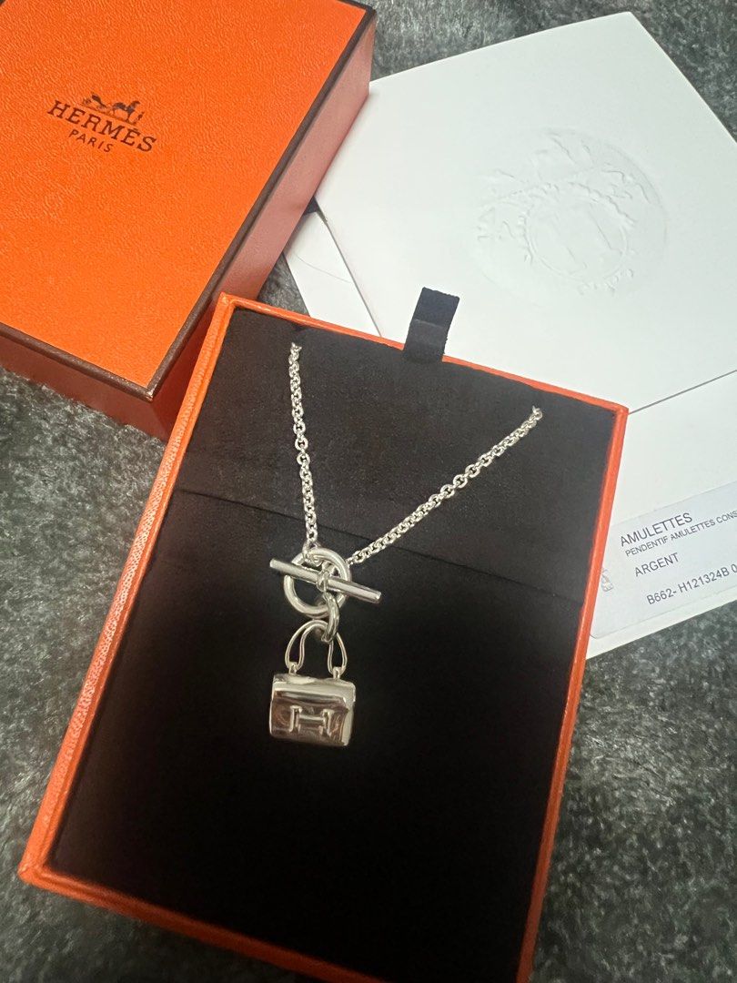 Hermes Constance Silver Necklace (Category: Luxury Accessories) located in Quezon City. Submitted by mcacas (Listing ID 1369847958, Image 3). Description: With complete inclusions.