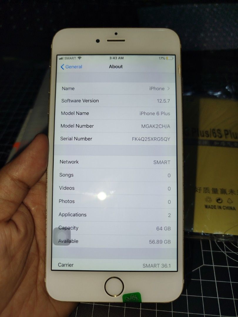 Iphone 6plus 64gb FIX price (Category: iPhone 6 Series) located in Mariveles. Submitted by shallymay (Listing ID 1369870730, Image 1). Description: With accessories.