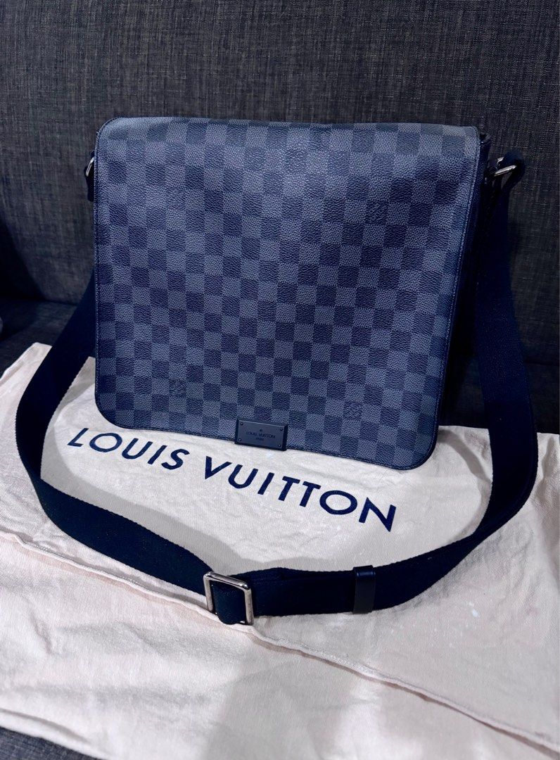 LV Graphite Messenger Bag (Category: Luxury Bags & Wallets) located in Quezon City. Submitted by christineboller (Listing ID 1369873592, Image 1). Description: LV Graphite Daniel Messenger Bag in 9.5/10 condition. Magnetic flap closure, silver hardware. CA4193 (Year 2013). No rubs/scratches on edges. Clean interior. With LV dustbag for only P52k.