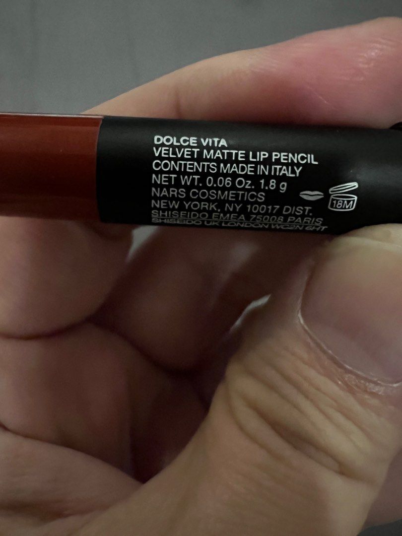 Nars Velvet Matte lip pencil (Category: Makeup) located in Quezon City. Submitted by bloompicks (Listing ID 1369751892, Image 3). Description: Nars Dolce vita lipstick pencil.