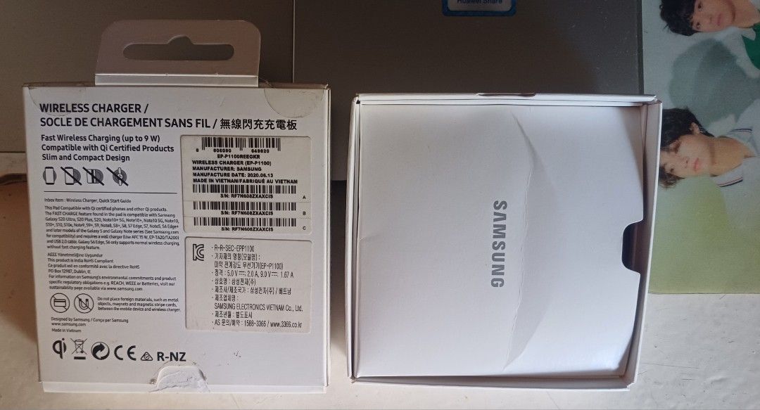 Official Samsung Wireless Charger (Category: Chargers & Cables) located in Calamba. Submitted by ariavictoria16 (Listing ID 1369760521, Image 3). Description: FREEbie option #4 for purchasing The BTS Graphic Lyrics Set Bought [on the day it was released at Weverse Shop] with the Samsung bluetooth earphones of the same color. Never used nor tested since my phone at the time I bought it was not compatible, contrary to what the seller told me..