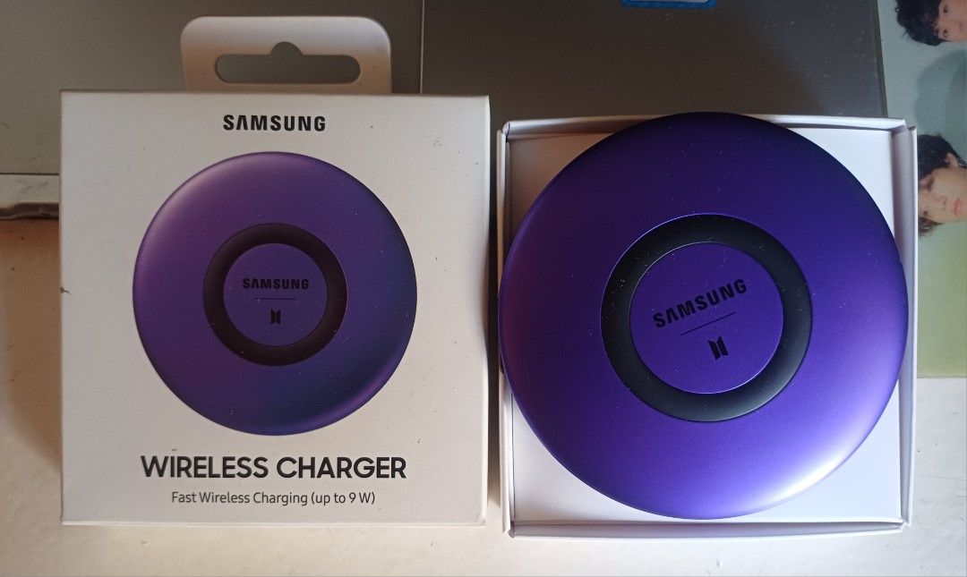 Official Samsung Wireless Charger (Category: Chargers & Cables) located in Calamba. Submitted by ariavictoria16 (Listing ID 1369760521, Image 2). Description: FREEbie option #4 for purchasing The BTS Graphic Lyrics Set Bought [on the day it was released at Weverse Shop] with the Samsung bluetooth earphones of the same color. Never used nor tested since my phone at the time I bought it was not compatible, contrary to what the seller told me..