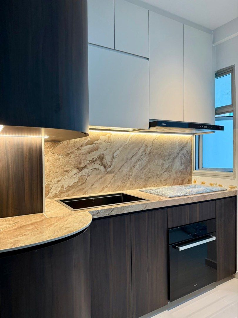 Sintered Stone Kitchen Countertop / Backsplash / BTO Renovation / Renovation / Interior design / Countertop / Feature wall / Sintered Stone62863114706817114