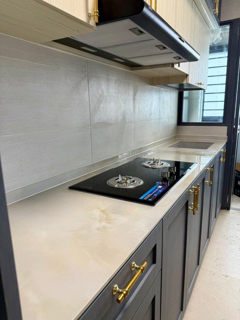 Sintered Stone Kitchen Countertop / Backsplash / BTO Renovation / Renovation / Interior design / Countertop / Feature wall / Sintered Stone62863114706817111