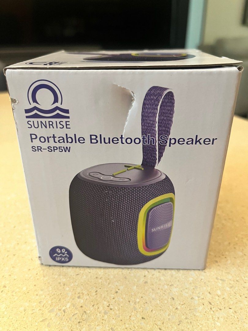 Sunrise Bluetooth Speaker SR-SP5W Purple (Category: Soundbars, Speakers & Amplifiers) located in Singapore. Submitted by issa1995 (Listing ID 1369734159, Image 1). Description: .