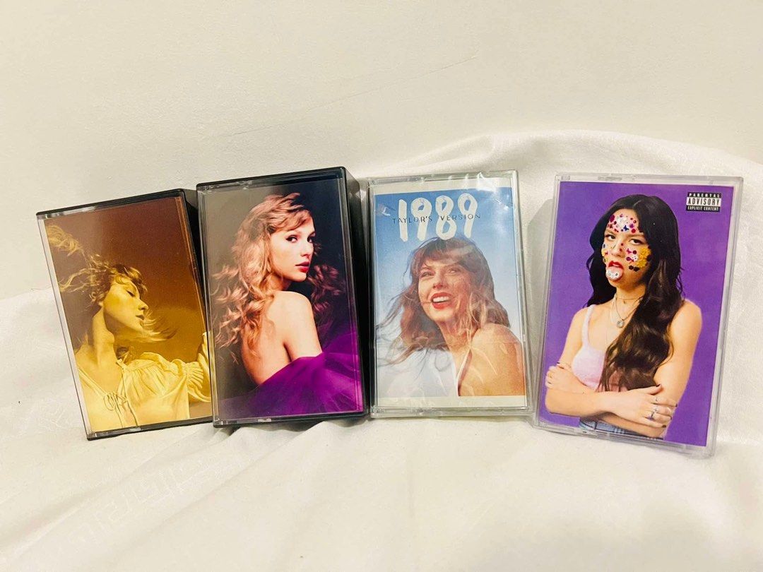 Taylor Swift Cassette (Category: CDs & DVDs) located in Makati City. Submitted by shiiinj (Listing ID 1369766407, Image 1). Description: FS: Cassette Tapes Unsealed Fearless TV Speak Now TV Sour Sealed 1989 (green-yellow ). .