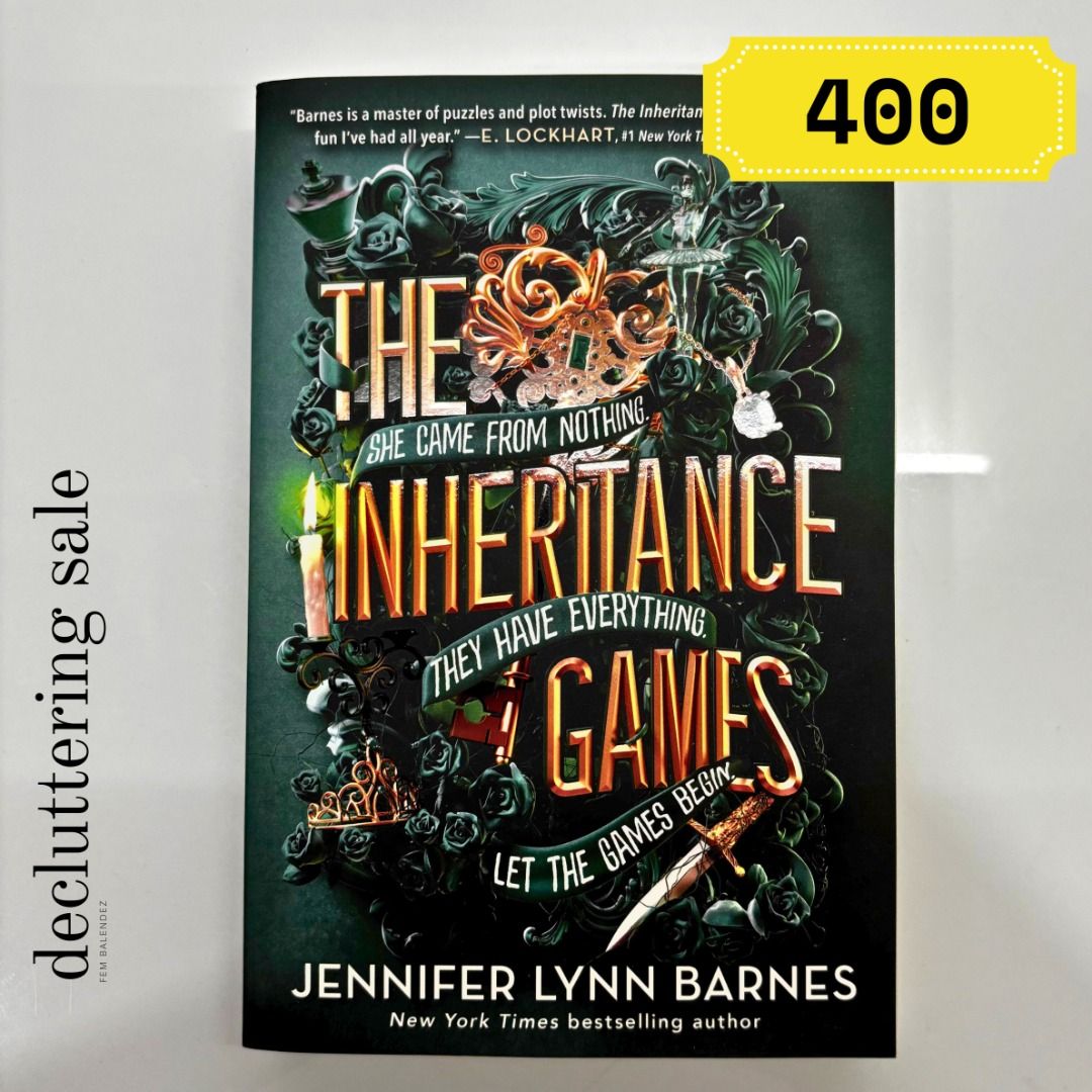 The Inheritance Games by Jennifer Lynn Barnes (Category: Storybooks) located in Manila. Submitted by naaahbeee (Listing ID 1369789785, Image 1). Description: I can give discount. Just message for inquiries! .