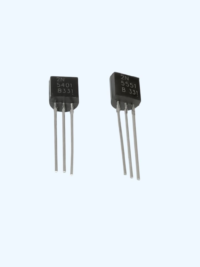 TRANSISTOR NPN PNP (1-PC per ORDER), BEST FOR ELECTRONICS DIY PROJECTS (Category: Electrical, Adaptors & Sockets) located in Quezon City. Submitted by besteinpc (Listing ID 1369785615, Image 1). Description: TRANSISTOR NPN PNP (1-PC per ORDER), BEST FOR ELECTRONICS DIY PROJECTS FEATURES: VARIATION: 👉a. 2N5401-NPN 👉b. 2N5551-PNP A. 2N5401 👉Transistor Type: NPN 👉Collector Current (IC): 600mA 👉Collector-Emitter Voltage (VCE): 40V 👉Package Type