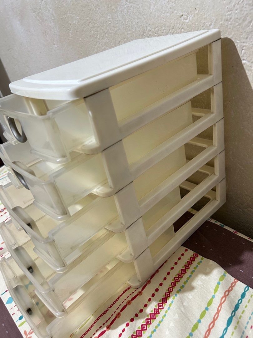 5-layer Desk Drawer (Category: Storage Boxes & Baskets) located in Quezon City. Submitted by meggys_treasures (Listing ID 1369994026, Image 3). Description: Megabox white 5-layer Desk Drawer Size: 10.5 Height x 6.25 Length x 9 Width (inches).