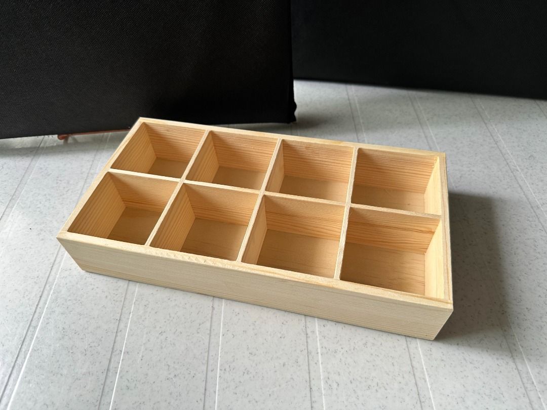 Brand New eight compartments wooden box rack for stickers art shop mini ...