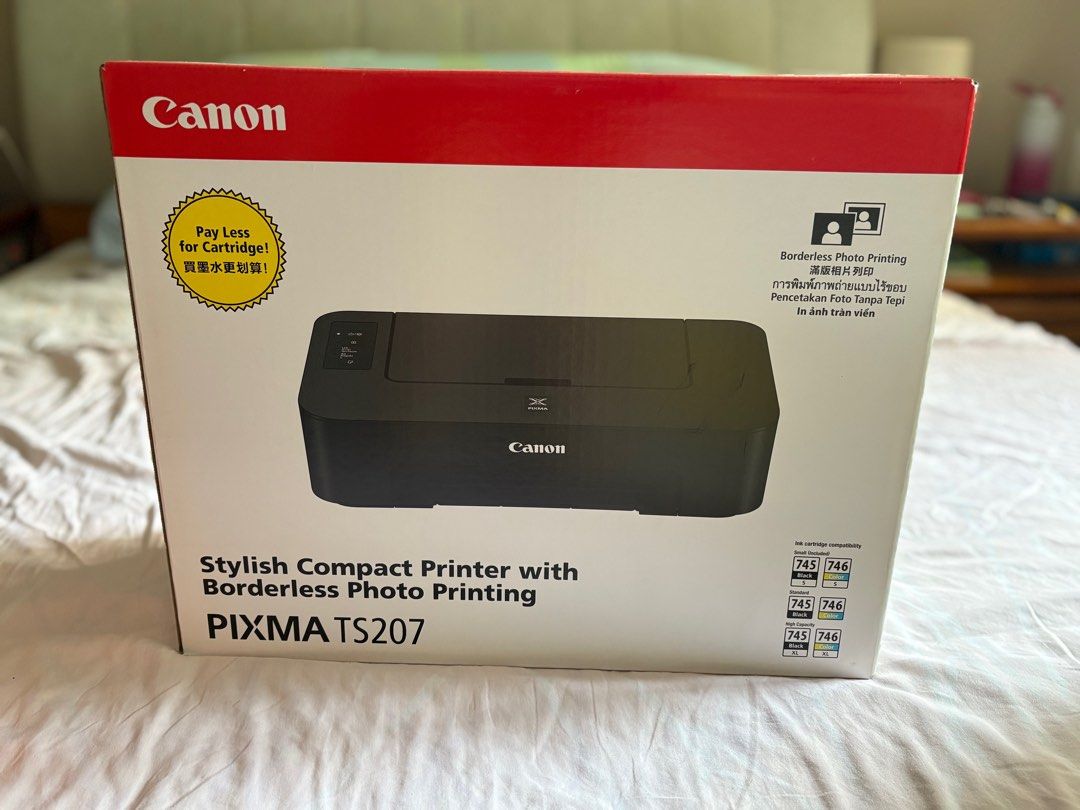 Canon Pixma TS207 (Category: Printers, Scanners & Copiers) located in Pasig City. Submitted by erncm (Listing ID 1370030446, Image 3). Description: Unused and unopened printer. This is an extra printer. Please see specs in the photo section..