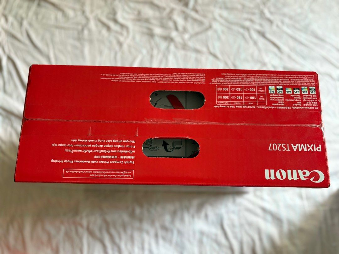 Canon Pixma TS207 (Category: Printers, Scanners & Copiers) located in Pasig City. Submitted by erncm (Listing ID 1370030446, Image 2). Description: Unused and unopened printer. This is an extra printer. Please see specs in the photo section..