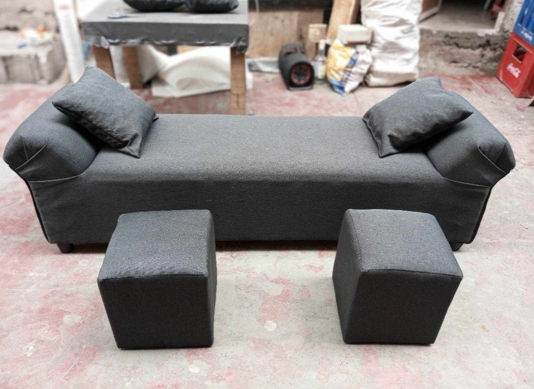 Cleopatra sofa set "Fabric material" (Category: Sofas) located in Marikina City. Submitted by vcuz. (Listing ID 1370000457, Image 2). Description: 𝗖𝗟𝗘𝗢𝗣𝗔𝗧𝗥𝗔 𝗦𝗢𝗙𝗔 𝗦𝗘𝗧 ❗❗❗ ✅2499- Plain color leather ✅2799- Dual color ✅2799- Gamuza/Fabric/Velvet 𝗜𝗡𝗖𝗟𝗨𝗦𝗜𝗢𝗡 ☑️ 2 footstool ☑️ 2 pillows 𝗠𝗢𝗗𝗘 𝗢𝗙 𝗣𝗔𝗬𝗠𝗘𝗡𝗧 ✔️ CASH ON DELIVERY ✔️ GCASH ✨𝗗𝗜𝗥𝗘𝗖𝗧 𝗦𝗨𝗣𝗣𝗟𝗜𝗘𝗥 ✨ 𝗠𝗔𝗧𝗘𝗥𝗜𝗔𝗟𝗦 ✅ Phenolic plywood ✅S1 blue foam u