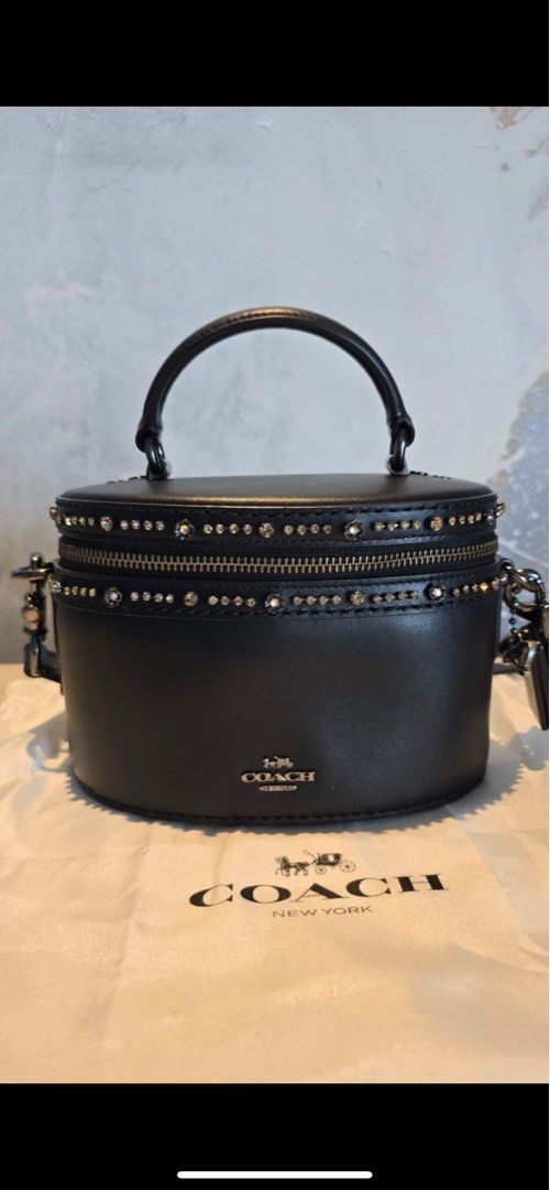 COACH x selena gomez trail black satchel ori auth handbag slingbag
