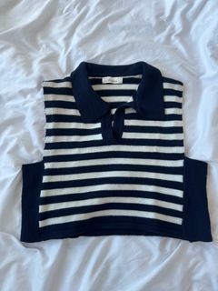 Collared Striped Vest