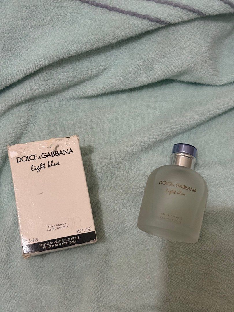 Dolce and Gabbana Light Blue (Tester) (Category: Fragrance & Deodorants) located in Baguio. Submitted by lablabers (Listing ID 1370041086, Image 1). Description: See juice level (used) Tester.