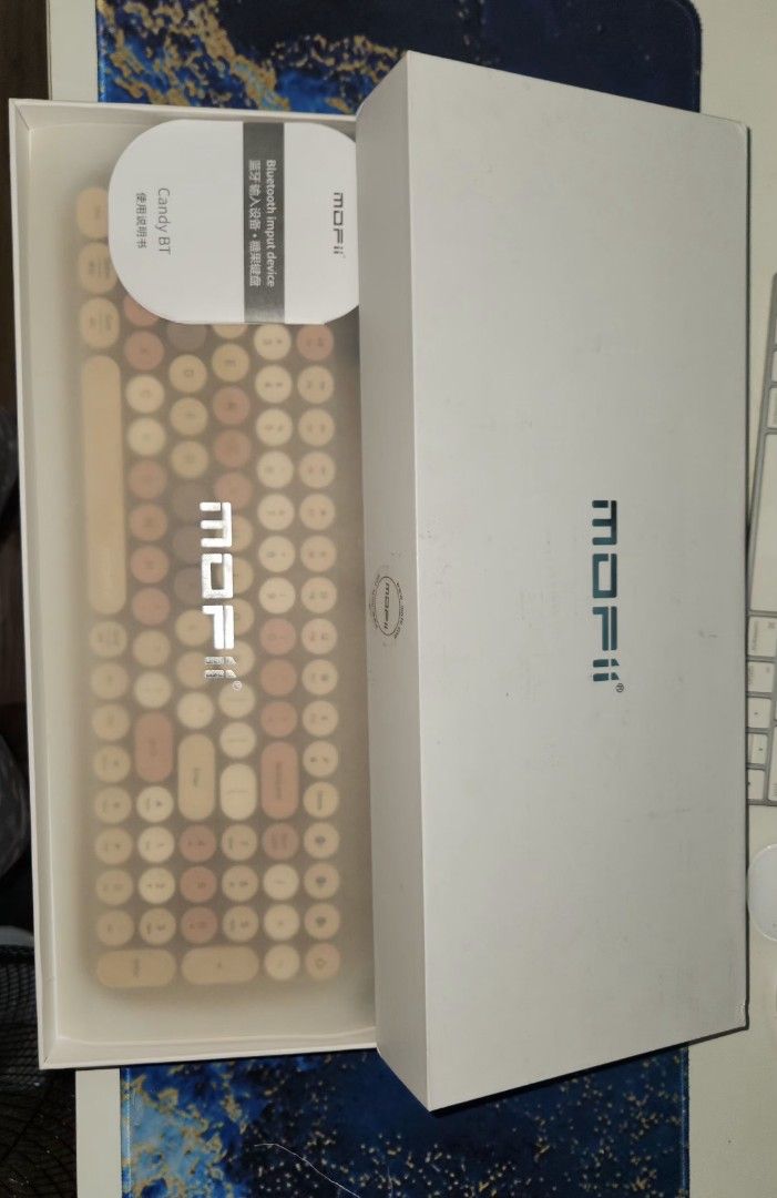 FOR SALE! MOFII Candy BT Wireless Bluetooth Keyboard (Category: Computer Keyboard) located in San Pedro. Submitted by roweanne_ (Listing ID 1370016492, Image 3). Description: FOR SALE! Mofii Candy Keyboard + Mouse + Silicone Cover for Php 600! ▪️lightly used, still in good condition. ▪️bought from orange app for Php 2.5k ▪️with box, both keyboard&mouse ▪️rfs: only used during online class ▪️all in: keyboard + mouse + silicone cover (batteries not