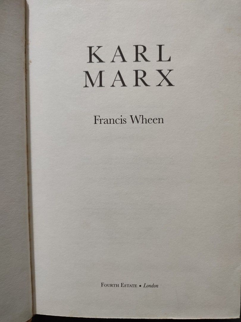 KARL MARX By Francis Wheen (Category: Storybooks) located in Quezon City. Submitted by remnantsbookladia (Listing ID 1369925482, Image 2). Description: ©1999-Hardbound KARL MARX By Francis Wheen 431 pages Php680.