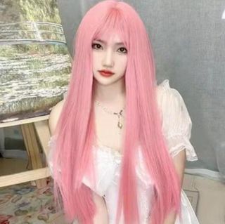 Straight Long Red and Pink Hair Wig | Buy 1 Take 1