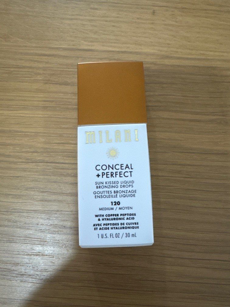 Milani Conceal + Perfect Bronzing Drops (Category: Makeup) located in Makati City. Submitted by frequent.flyer (Listing ID 1369902051, Image 2). Description: Rfs: Im NOT into any type, shape or form of bronzing brand new, never used, sealed Shade: 120 #bronzer #bronzingdrops.