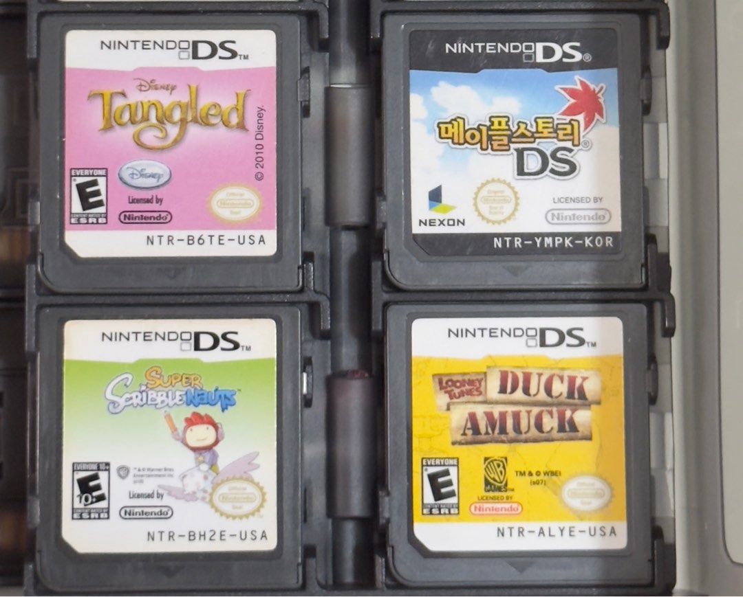 Nintendo DS Games / Game Carts (Category: Nintendo) located in Manila. Submitted by maollows (Listing ID 1369979760, Image 2). Description: Selling Nintendo DS Game Carts NO CASE & MANUALS, CART ONLY (LOOSE) unless stated otherwise All are tested working Take all price also available NINTENDO DS GAMES (TAKE ALL FOR ₱799) 🌼 Disney Tangled (USA) - SOLD 🌼 Maple Story (KOR) - SOLD 🌼 Super Scribblenauts (USA) - SOLD 🌼 Looney Tunes Duck Amuck (USA)