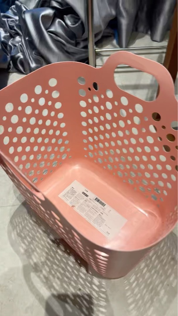 Pink Tie Dye Print Laundry Basket