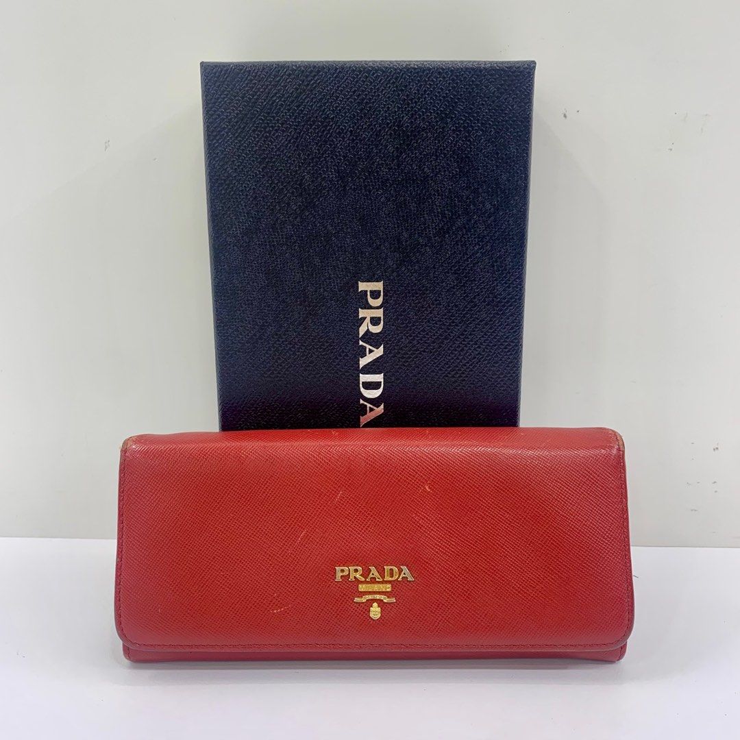 PRADA SLG SAFFIANO W/O CARD LONG WALLET 257004388 /, Luxury