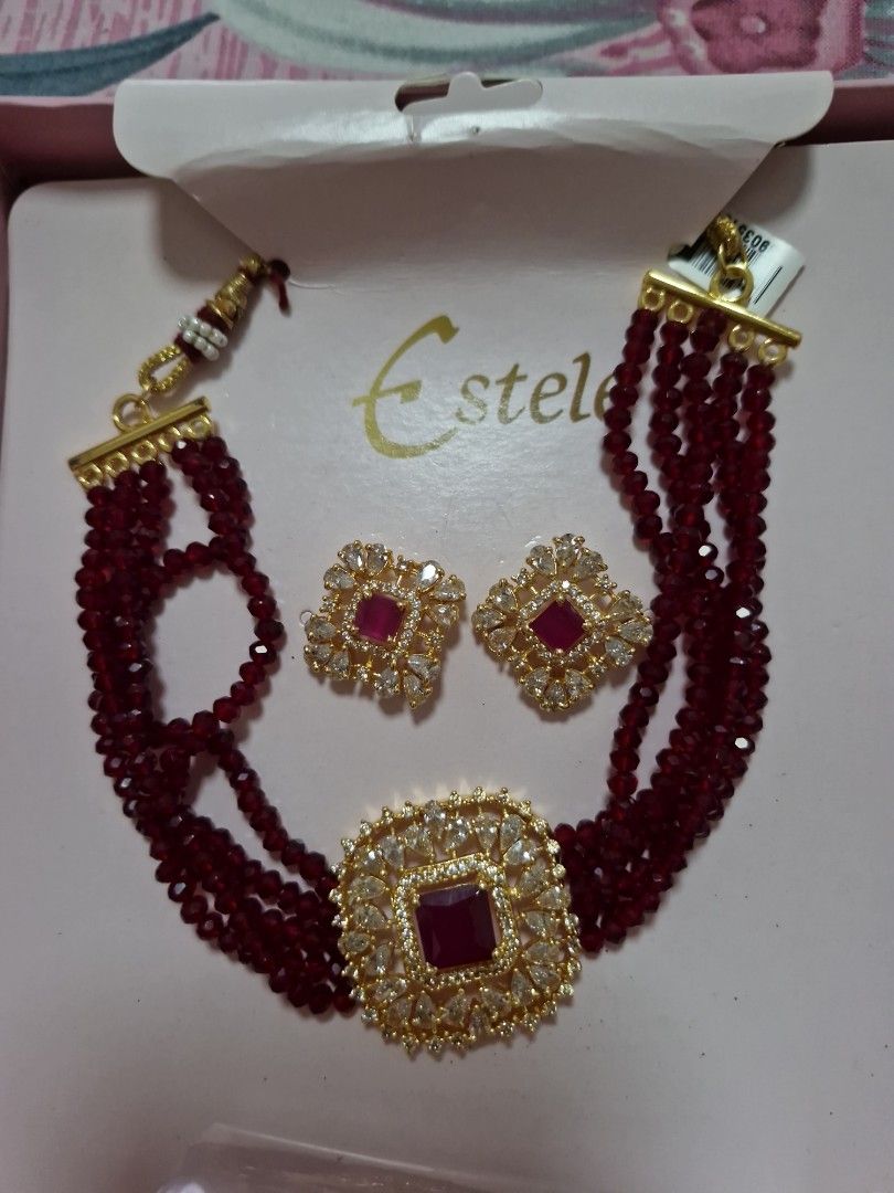Ruby Necklace set (Category: Necklaces) located in Singapore. Submitted by swasgp71830 (Listing ID 1369897270, Image 2). Description: Brand New Ruby set with elegant pendant and earrings rings. bought it but never wore. trying to clear it. good quality Ruby stones. pm if really interested. thanks!.