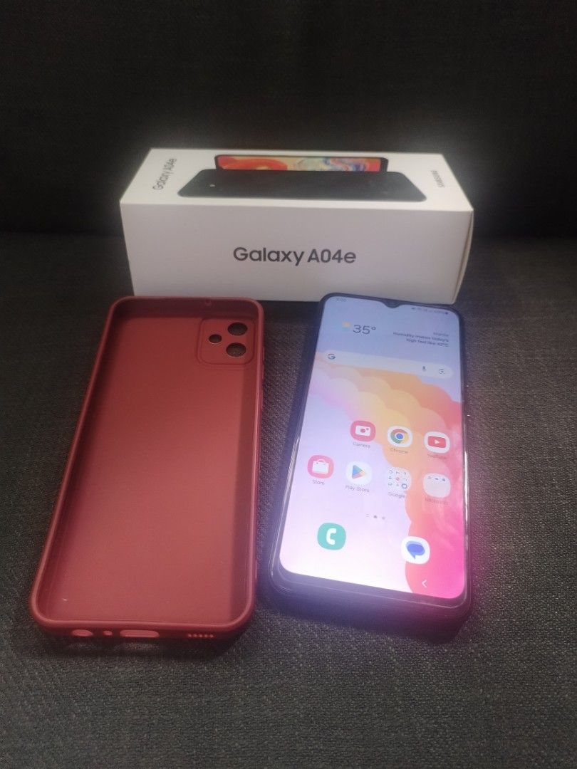 Samsung Galaxy A04e (Dual SIM) (Category: Samsung) located in San Jose del Monte. Submitted by neone.electronics (Listing ID 1369945245, Image 2). Description: Samsung Galaxy A04e (Dual SIM) 3GB / 32GB Bought it brand new last April 19, 2025 1year Samsung Warranty NTC Registered Sale for only 2,499.00 Meet up at San Jose del Monte, Bulacan only. Complete with box, original charger, original Type-C USB cable, and jellycase. Tempered glass installe