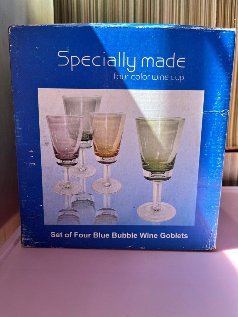 Set of four wine goblets (Category: Other Kitchenware & Tableware) located in Manila. Submitted by cherrific_deals (Listing ID 1369920547, Image 1). Description: .