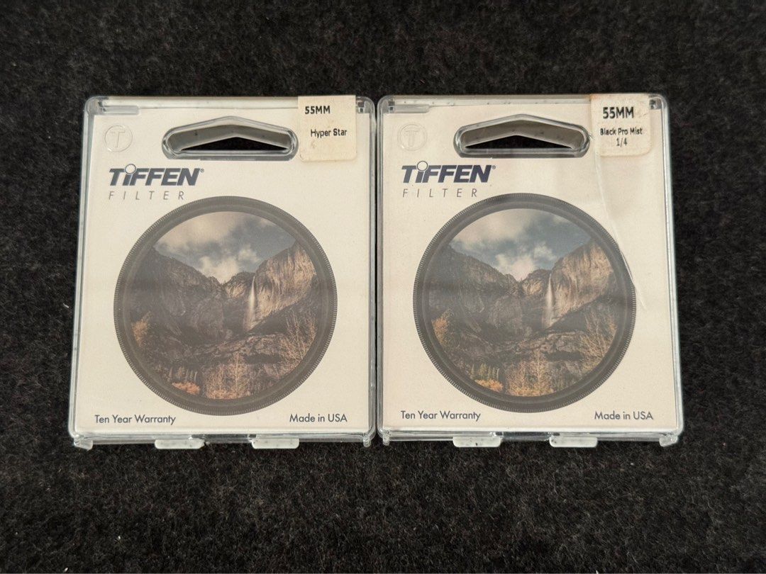 Tiffen Filters 55mm (Category: Other Photography Accessories) located in Manila. Submitted by film.jiteiro (Listing ID 1369984173, Image 1). Description: Tiffen filters - Price per piece: 2,500 - Price as a set: 4,000 - 55mm only - Never got to try nor use it - Kept in a dry box MOP: Gcash, Bank transfer BPI UB Delivery: Can be booked for pick up, Parañaque area.