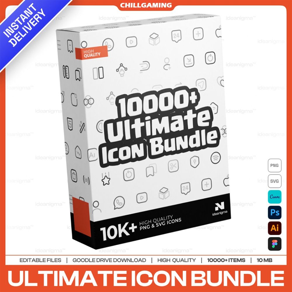 10000+ Ultimate Icon Bundle Pack | Graphic Design | Photoshop ...