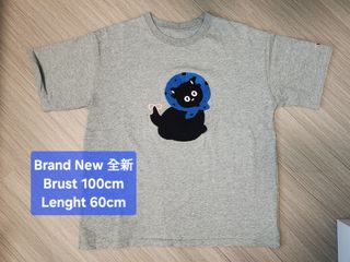 包順豐智能櫃，$55 全新韓國品牌刺繡貓圖案女裝純棉短袖T恤629748239404821120