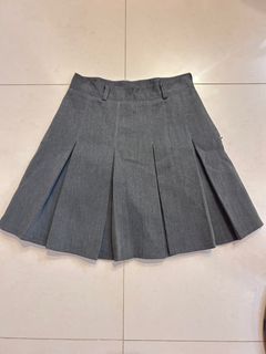 韓國風校園風灰色百褶裙 斯文64239251731971110